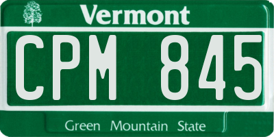 VT license plate CPM845
