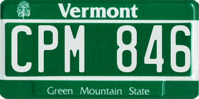 VT license plate CPM846