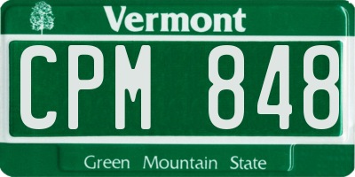 VT license plate CPM848