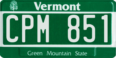 VT license plate CPM851