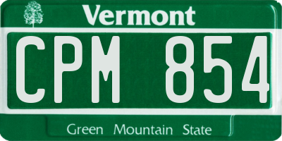 VT license plate CPM854
