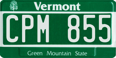 VT license plate CPM855