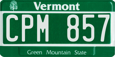 VT license plate CPM857
