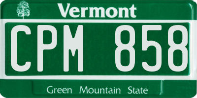 VT license plate CPM858