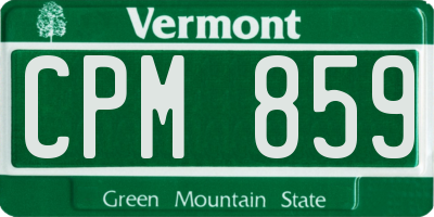 VT license plate CPM859