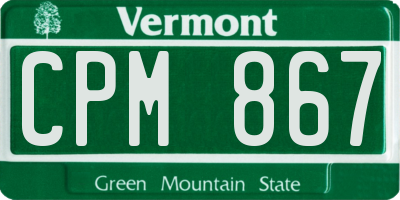VT license plate CPM867
