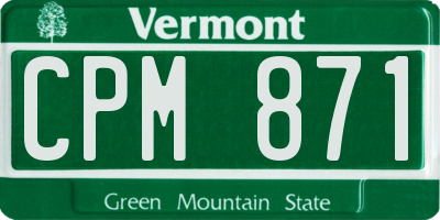 VT license plate CPM871