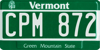 VT license plate CPM872