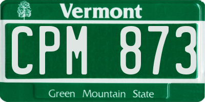 VT license plate CPM873