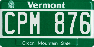 VT license plate CPM876