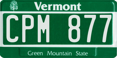 VT license plate CPM877