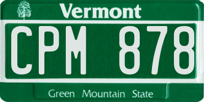 VT license plate CPM878