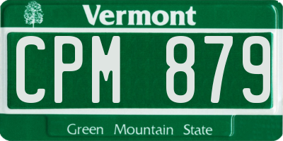 VT license plate CPM879
