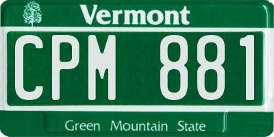VT license plate CPM881