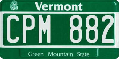 VT license plate CPM882