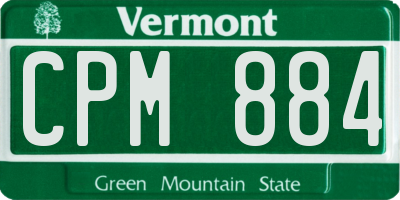 VT license plate CPM884