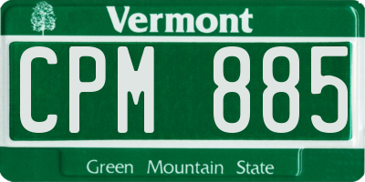 VT license plate CPM885