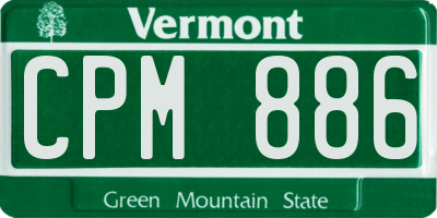 VT license plate CPM886
