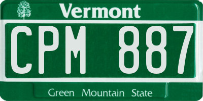 VT license plate CPM887