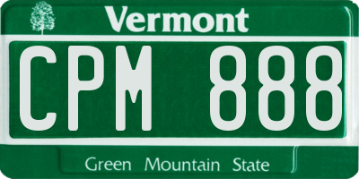 VT license plate CPM888