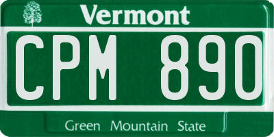 VT license plate CPM890