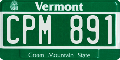 VT license plate CPM891