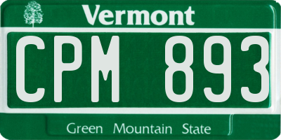 VT license plate CPM893