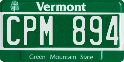 VT license plate CPM894