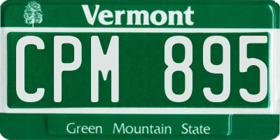 VT license plate CPM895
