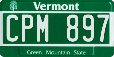 VT license plate CPM897