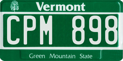 VT license plate CPM898