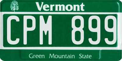 VT license plate CPM899