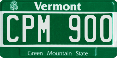 VT license plate CPM900