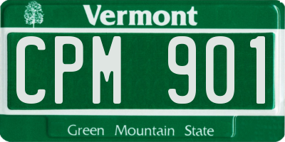 VT license plate CPM901