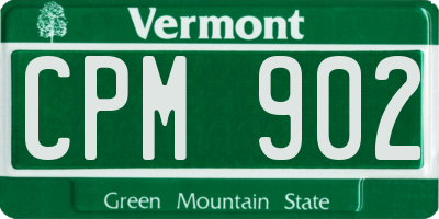 VT license plate CPM902