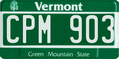 VT license plate CPM903