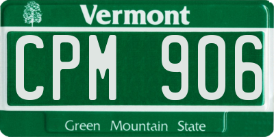 VT license plate CPM906