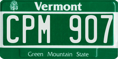 VT license plate CPM907