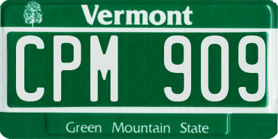 VT license plate CPM909