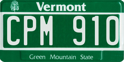 VT license plate CPM910