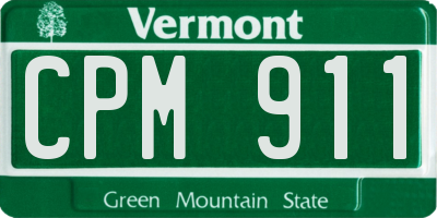 VT license plate CPM911
