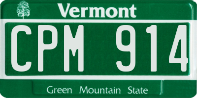 VT license plate CPM914
