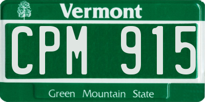 VT license plate CPM915