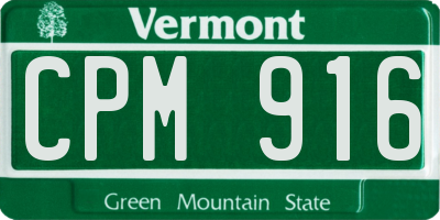 VT license plate CPM916