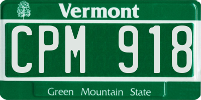 VT license plate CPM918