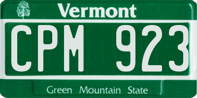 VT license plate CPM923