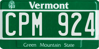 VT license plate CPM924