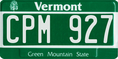 VT license plate CPM927