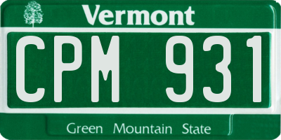 VT license plate CPM931