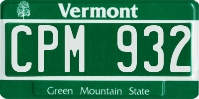 VT license plate CPM932